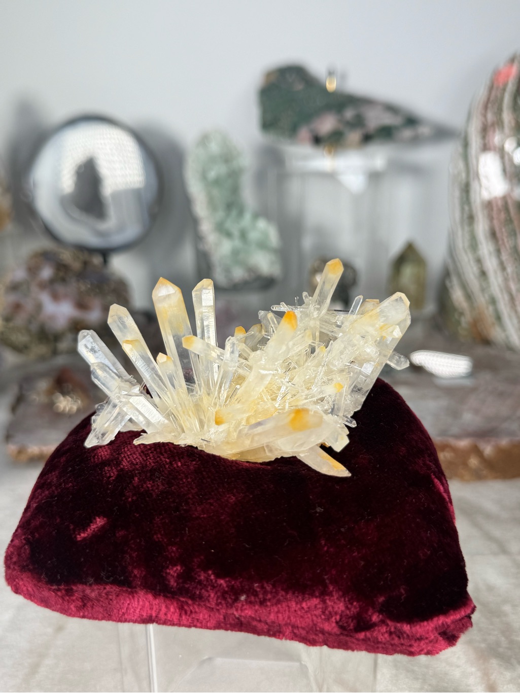 Mango Golden Lemurian Quartz Cluster | Collector Mineral Specimen |